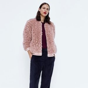 Zara Faux Fur Bomber Jacket